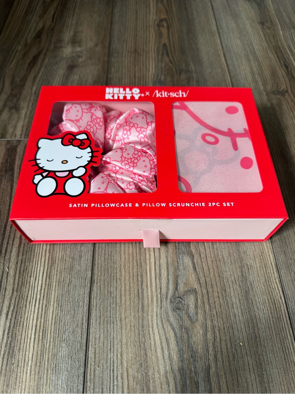 Hello Kitty Pink Satin Pillowcase & Pillow Scrunchie Set - Kids Accessories
